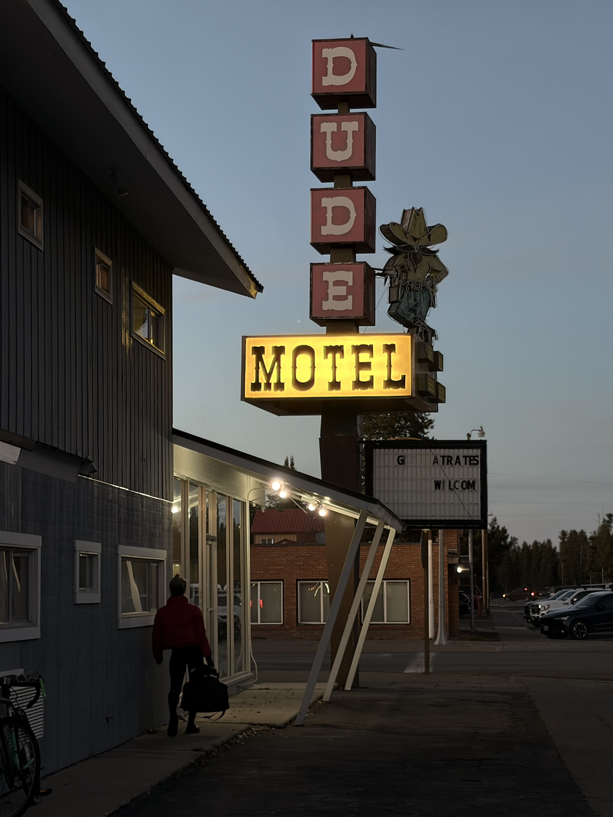 L’ambiance saloon et cow-boy de West Yellowstone, à notre arrivée vendredi soir.