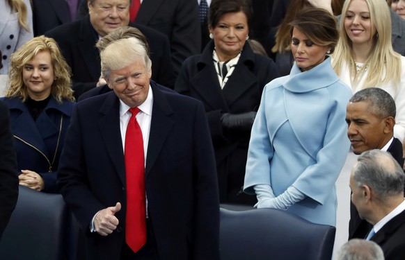 Donald Trump receives applause during his inauguration ceremonies to be sworn in as the 45th president of the United States at the U.S. Capitol in Washington, U.S., January 20, 2017. REUTERS/Lucy Nich ...