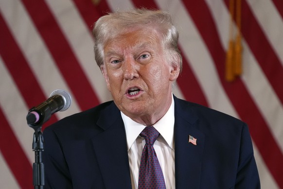 FILE - President-elect Donald Trump speaks at a meeting with Republican governors at Mar-a-Lago, on Jan. 9, 2025, in Palm Beach, Florida. (AP Photo/Evan Vucci, File)
Donald Trump