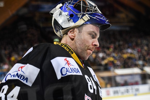 Kalevan Pallo&#039;s goalkeeper Daniel Manzato during the game between HC Davos and KalPa Kuopio Hockey Oy at the 92th Spengler Cup ice hockey tournament in Davos, Switzerland, Sunday, December 30, 20 ...