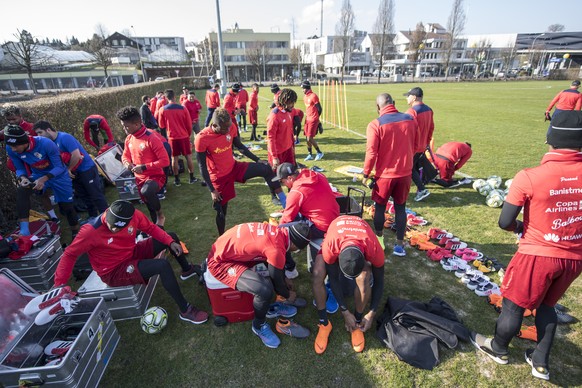 The Panama soccer national team during a training session at the stadium in Emmen, Switzerland, Saturday, 24 March, 2018. Panama will play against Switzerland on Tuesday, 27 March 2018 in Lucerne for  ...