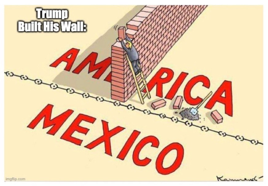 Karikatur zu Trump-Mauer
