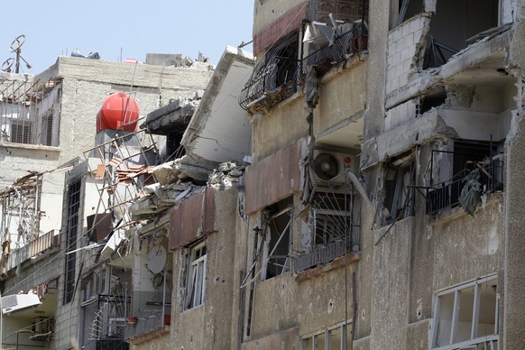 Zerstörte Häuser auf dem Land in der Nähe von Damaskus.
