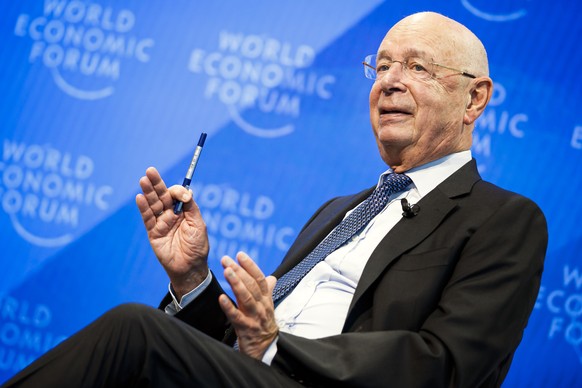 Klaus Schwab, Founder and Executive Chairman of the World Economic Forum, WEF, delivers a speech during a press conference, in Cologny near Geneva, Switzerland, Tuesday, January 14, 2020. The World Economic Forum unveiled the program for its 50th Annual Meeting in Davos, Switzerland, including the key participants, themes and goals. The overarching theme of the Meeting, which will take place from 21 to 24 January, is &quot;Stakeholders for a cohesive and sustainable world&quot;.(KEYSTONE/Valentin Flauraud)