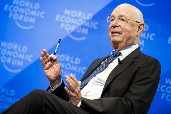 Klaus Schwab, Founder and Executive Chairman of the World Economic Forum, WEF, delivers a speech during a press conference, in Cologny near Geneva, Switzerland, Tuesday, January 14, 2020. The World Ec ...