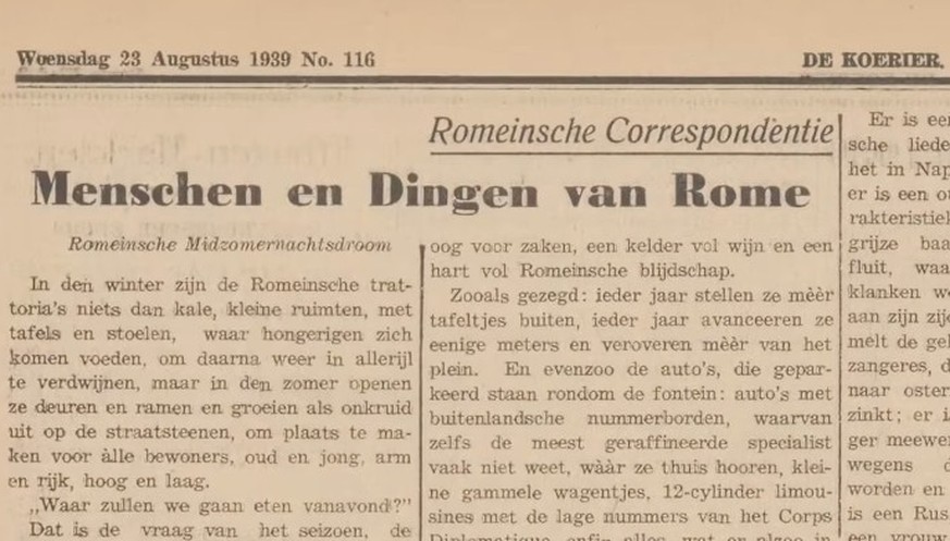 DE KOERIER – Indonesia - 23 August 1939: First mention of spaghetti alla carbonara 
https://www.instagram.com/luca_cesari_storia_e_cucina/