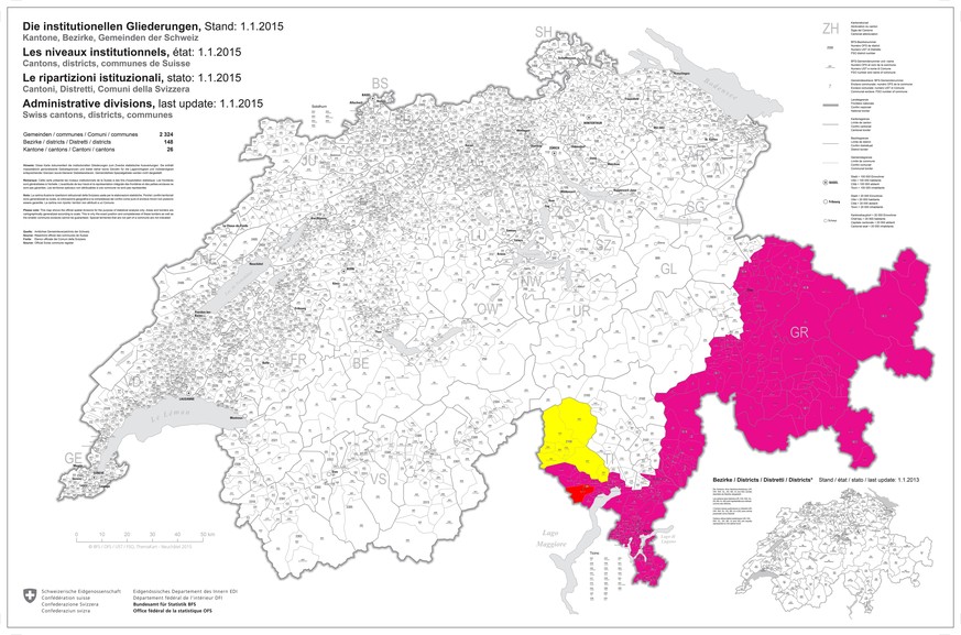 Die gelb eingefärbten Gemeinden standen heute an.&nbsp;Hier geht's zum Livetracking.