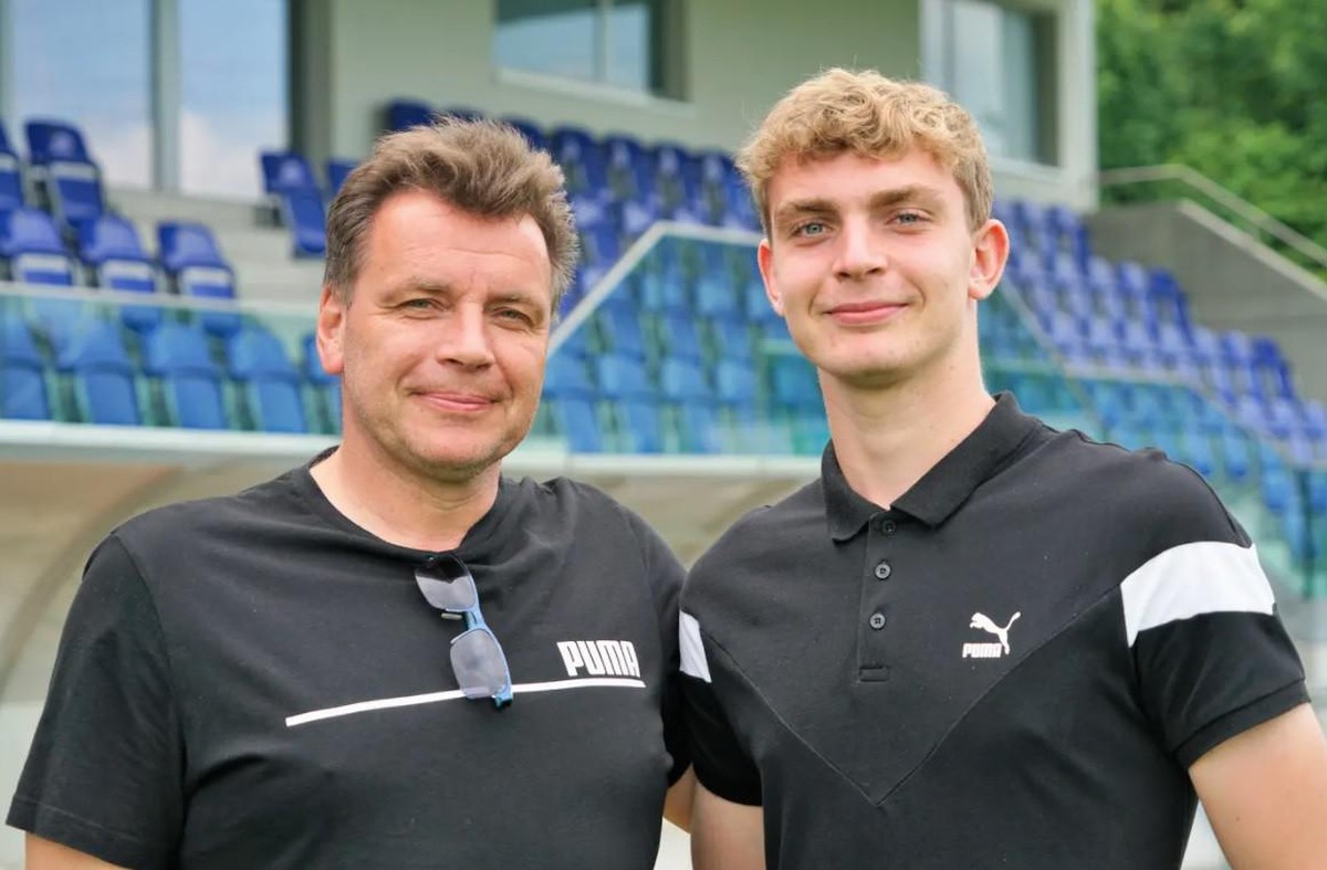 Vater Thomas mit Sohn Bradley Fink.
