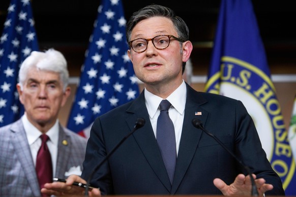 FiLE - Speaker of the House Mike Johnson, R-La., speaks during a news conference at the Capitol, May 6, 2025, in Washington. (AP Photo/Rod Lamkey, Jr., File)
Mike Johnson