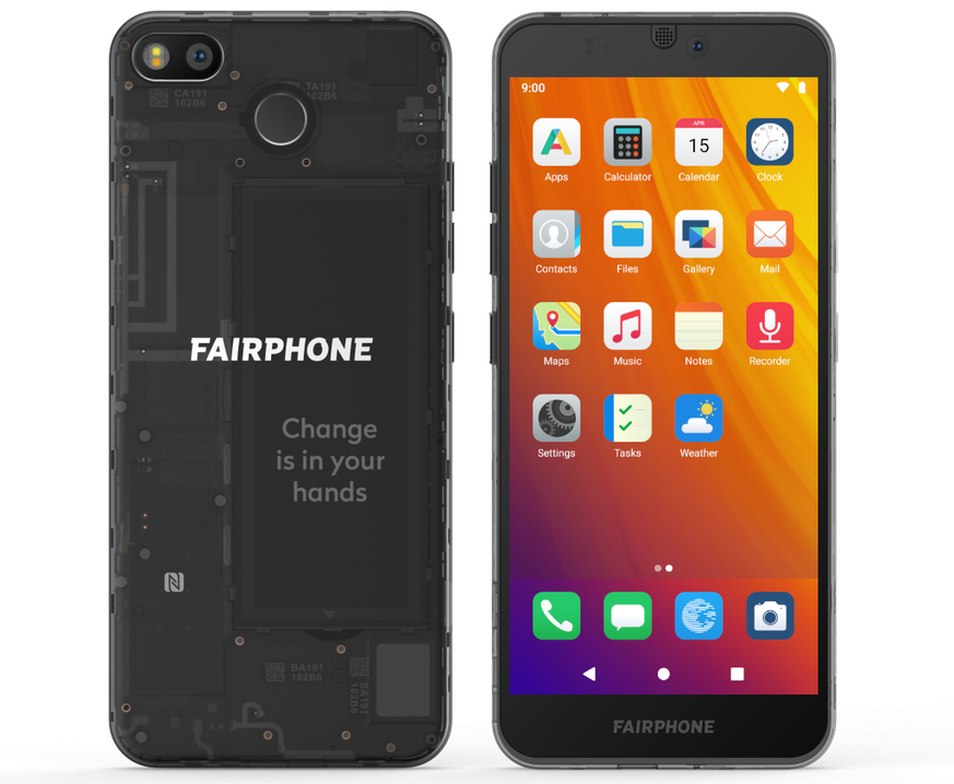 Das Fairphone 3 mit dem neuen Betriebssystem /e/ OS statt Googles Android. 
