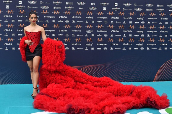 epa09934714 Chanel (SloMo) of Spain poses for the opening ceremony of the Eurovision Song contest in Turin, Italy, 08 May 2022. The 66th annual Eurovision Song Contest (ESC 2022) will have two semi-fi ...