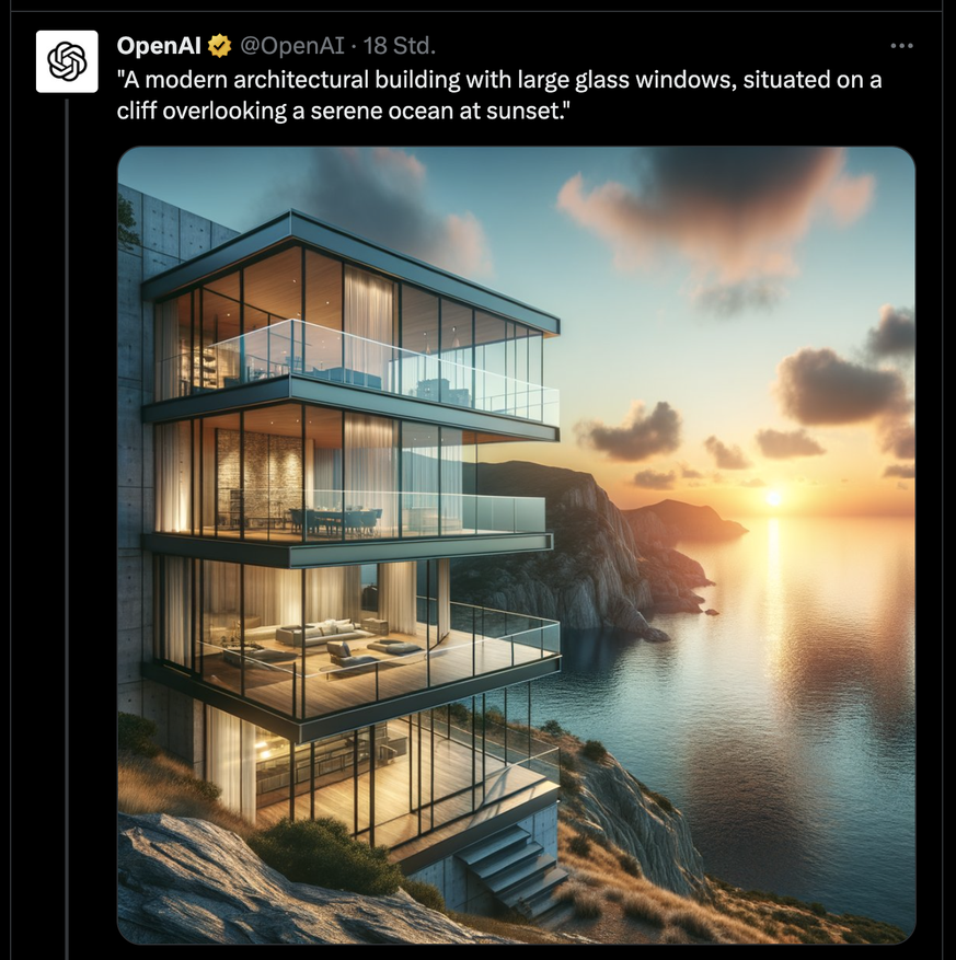 Tweet zum neuen KI-Bildgenerator DALL-E 3 von OpenAI.