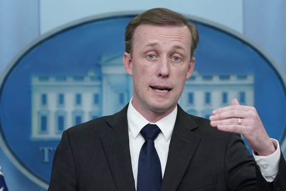 FILE - White House national security adviser Jake Sullivan speaks during the daily briefing at the White House in Washington, Dec. 12, 2022. Sullivan said they&#039;re providing Ukraine with the milit ...