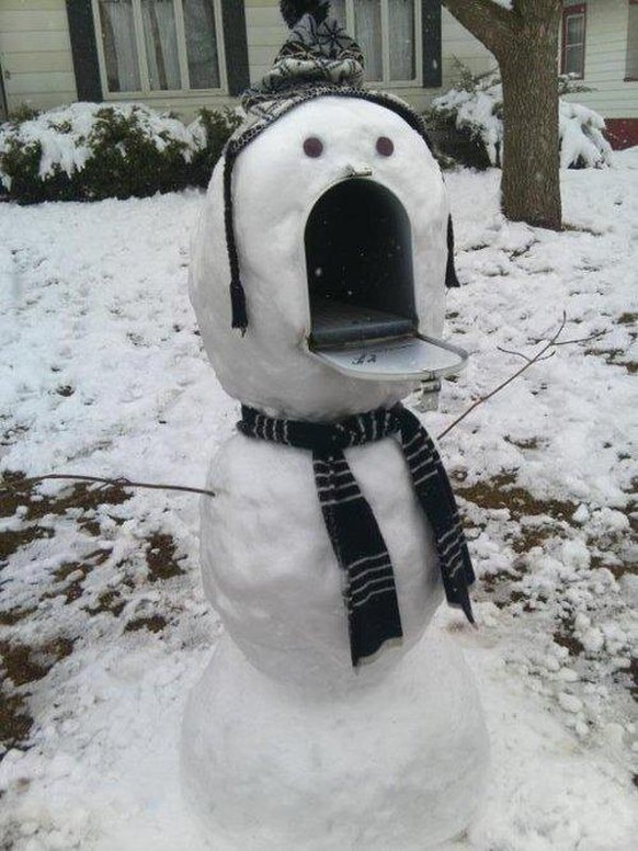 Schneemann Briefkasten