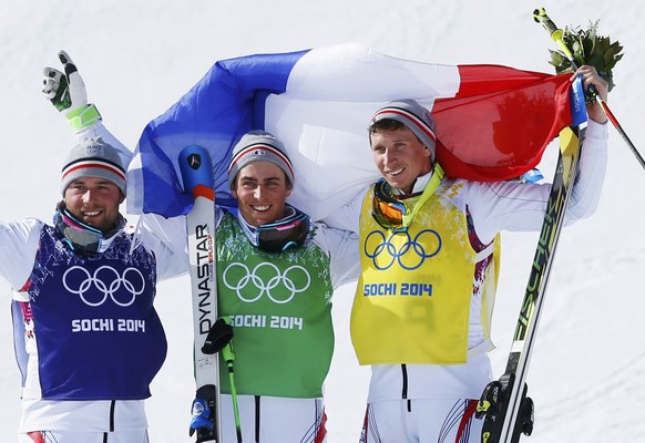 Allez les Bleus: Arnaud Boloventa (Silber), Jean-Frédéric Chapuis und Jonathan Midol sorgen für einen französischen Dreifachsieg.