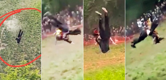 The Cheese Wizard - Flying Guy at Cooper&#039;s Hill Cheese Rolling 2025