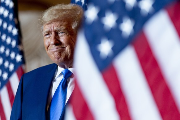 Former President Donald Trump takes the stage to speak at Mar-a-lago on Election Day, Tuesday, Nov. 8, 2022, in Palm Beach, Fla. (AP Photo/Andrew Harnik)
Donald Trump