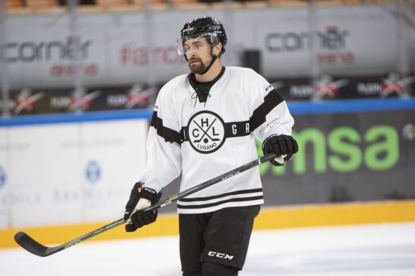 Der neue Spieler Mark Arcobello waehrend des ersten Eistrainings des HC Lugano fuer die Saison 2020/21 der National League, am Montag, 3. August 2020, in Lugano. (KEYSTONE/Ti-Press/Pablo Gianinazzi)