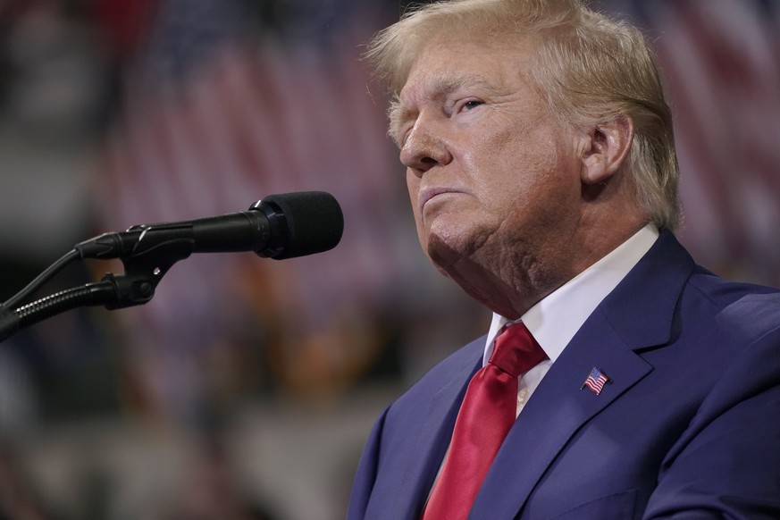 Former President Donald Trump speaks at a rally in Wilkes-Barre, Pa., Saturday, Sept. 3, 2022. (AP Photo/Mary Altaffer)
Donald Trump
