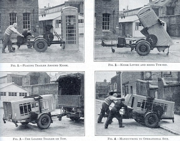 The original "Kiosk Carrier" - installation trailer for K6 Telephone booths.
https://www.redtelephonebox.com/home_1/