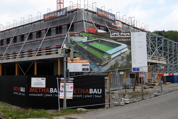 02.05.2016; Schaffhausen; Fussball Challenge League - FC Schaffhausen; Die Baustelle fuer das neue Stadion des FC Schaffhausen, der Lipo Park in Herblingen
(Steffen Schmidt/freshfocus)