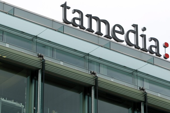 ZUR TEILUNG VON LOCAL.CH DURCH DIE SWISSCOM UND DIE TAMEDIA STELLEN WIR IHNEN FOLGENDES BILDMATERIAL ZUR VERFUEGUNG - Das Logo der Tamedia, aufgenommen, am Donnerstag, 15. April 2010 in Zuerich. Tamed ...