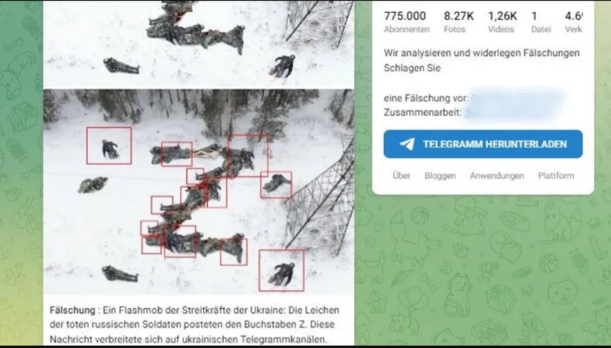 Russian fact check: "mannequins", a major Telegram channel ruled in March.  You can see that many bodies have been copied and pasted multiple times.