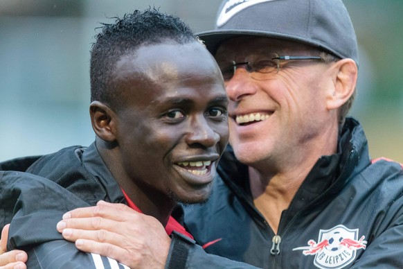 Mané und Rangnick bei einem Testspiel zwischen Southampton und Leipzig.