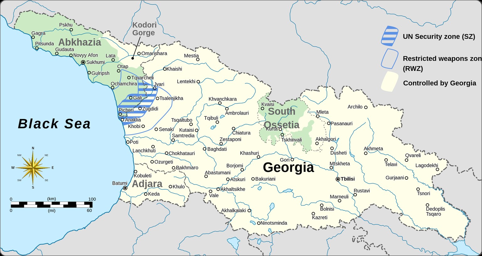 Territoriale Situation Georgiens nach den eingefrorenen Konflikten (Stand vor August 2008).
https://commons.wikimedia.org/w/index.php?curid=33726161