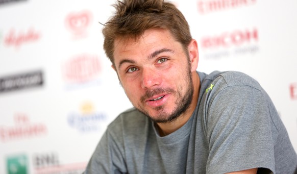 Keine schlechte Laune bei Wawrinka nach dem Spiel.