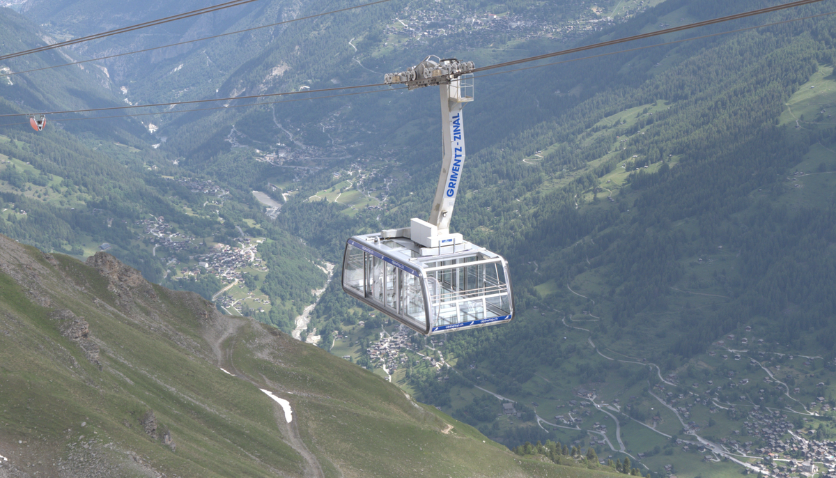 Grimentz Zinal Alpine Top Gondel Glasgondel Schweiz