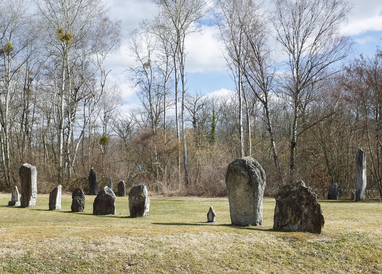 Das Alignement von Clendy, die Steinreihe am Rand von Yverdon (VD), wird auch gerne etwas überrissen «Helvetisches Stonehenge» genannt.