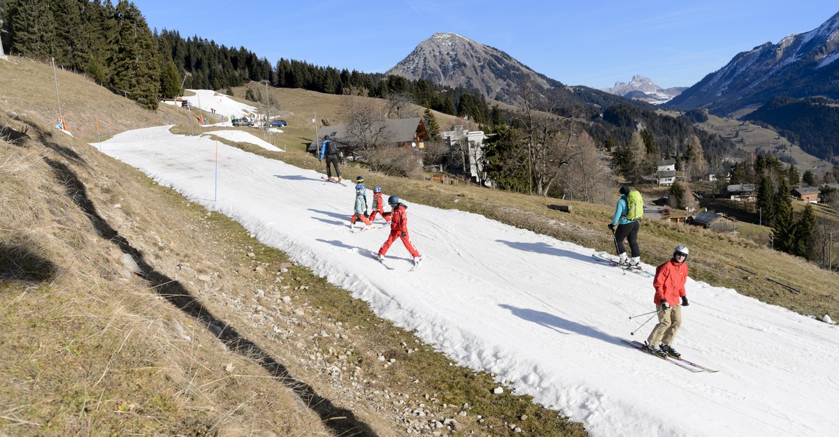 Schneemangel in Leysin (VD): Diese Bilder gehören bald der Vergangenheit an.