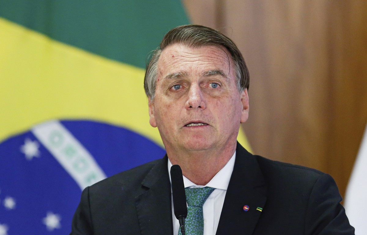 FILE - Brazil's President Jair Bolsonaro speaks during a joint press conference Paraguay's president at the Planalto Palace in Brasilia, Brazil, Nov. 24, 2021. Bolsonaro was taken to a Sao P ...