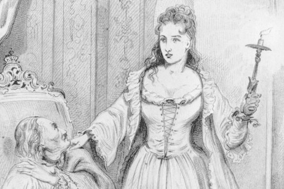 Die Weisse Frau erscheint in wenig nonnenhaftem Gewande Friedrich I. 1713.