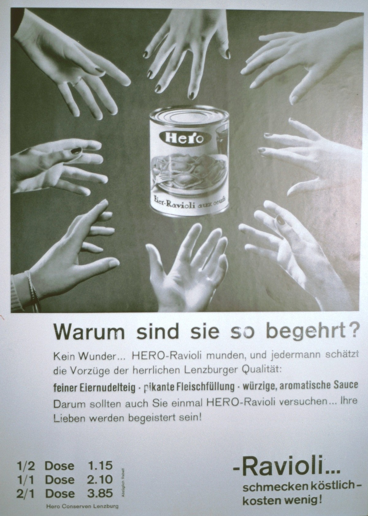 Hero Ravioli Historisch history food essen kochen büchsenravioli dosenravioli canned goods konserven schweiz