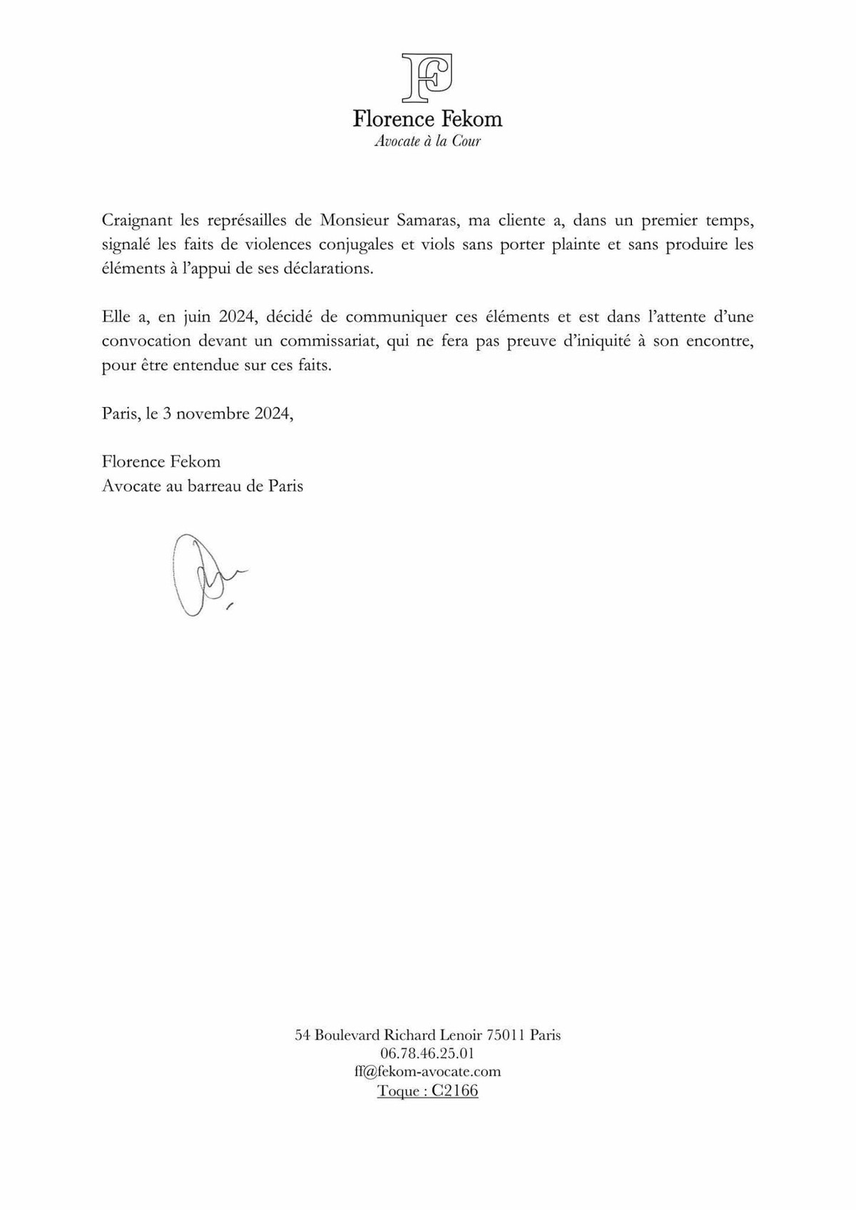 Ce dimanche 3 novembre, Florence Fekom, avocate de la compagne de Nekfeu, annonce que sa cliente a signalé à la police des faits de violences sexuelles et de viols. Le rappeur n'a pas réagit.
