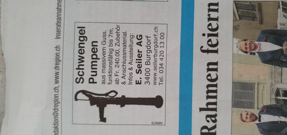 Die Wünsche der User sind unergründlich ... PICDUMP!
Verwechslungsgefahr gibt&#039;s auch bei dieser Pumpe, die ich gestern in einem Zeitungsinserat fand
