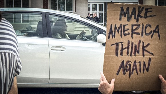 Participants gather at Wilson Park during a "Hands Off!" protest on Saturday, April 5, 2025, in Florence, Ala. (Dan Busey/The TimesDaily via AP)
Trump Protests