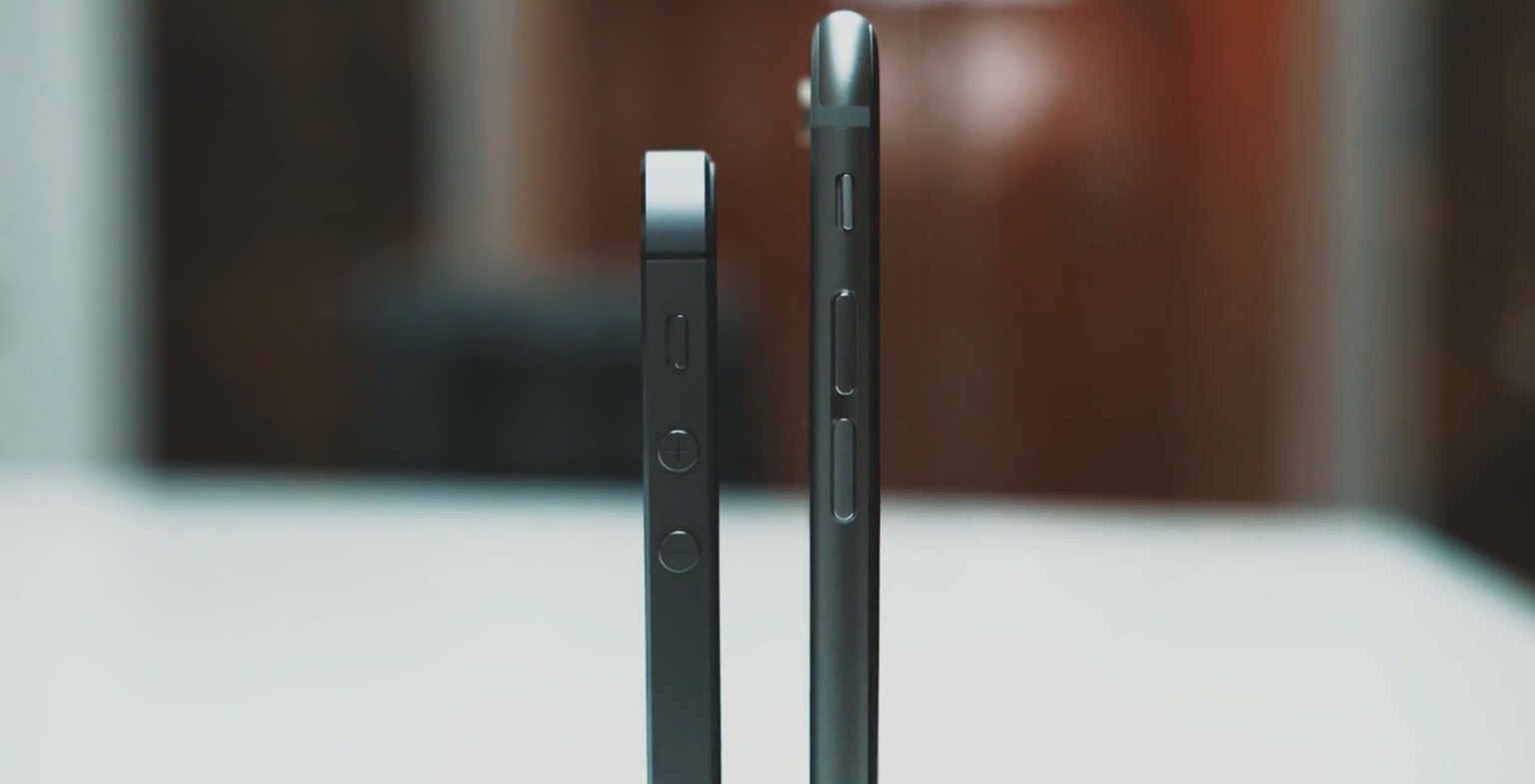 Das iPhone 5S und das mutmassliche iPhone 6 (rechts).
