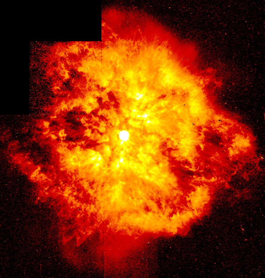 Aufnahme des Hubble-Teleskops des Sterns WR 124: WR-Sterne blasen enorme Mengen Materie ins All. &nbsp;