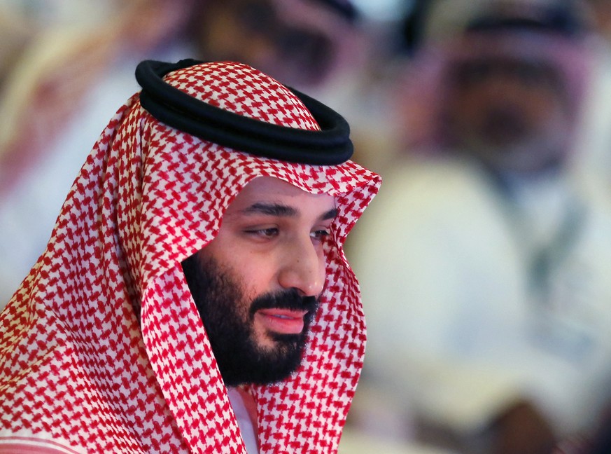 Saudi Crown Prince, Mohammed bin Salman, attends the second day of Future Investment Initiative conference, in Riyadh, Saudi Arabia, Wednesday, Oct. 24, 2018. Saudi Crown Prince Mohammed bin Salman wi ...