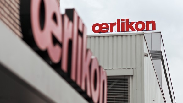 ARCHIVBILD ZUR JAHRESBILANZ 2021 VON OERLIKON, AM DIENSTAG, 1. MAERZ 2022 - Logos on a building of Oerlikon Space Inc. in Zurich, Switzerland, pictured on May 5, 2009. (KEYSTONE/Gaetan Bally)..Logo au ...