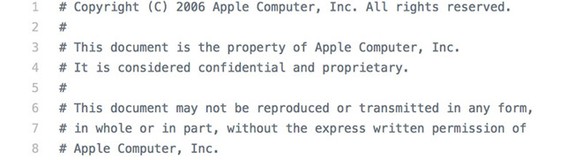 &nbsp;«Eigentum von Apple Computer, Inc.»