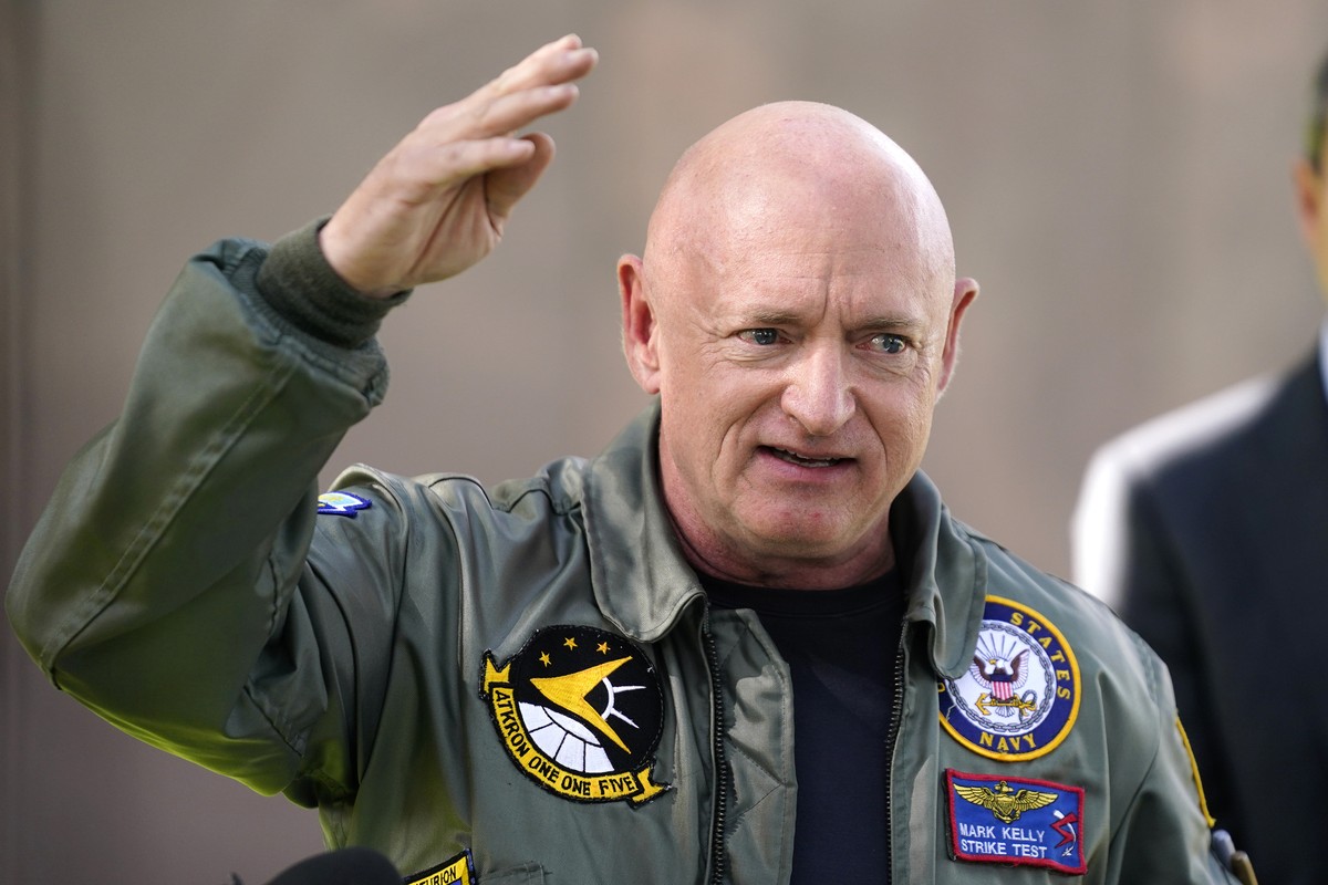 Arizona Democratic Sen. Mark Kelly speaks during a news conference at the Arizona Capitol in Phoenix, Monday, Nov. 7, 2022. (AP Photo/Ross D. Franklin)
Mark Kelly