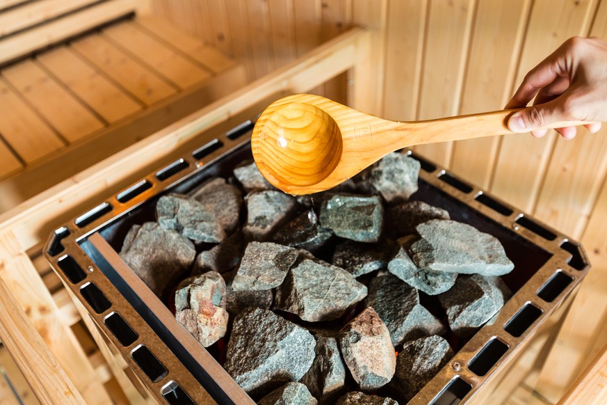 Aufguss in der Sauna