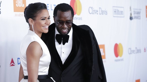 Cassie Ventura and Sean Diddy Combs arrive on the red carpet at the Clive Davis and Recording Academy Pre-GRAMMY Gala and GRAMMY Salute to Industry Icons Honoring Jay-Z on January 27, 2018 in New York ...