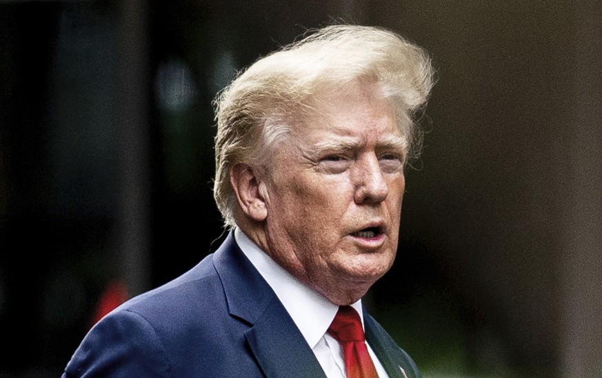 Former President Donald Trump departs Trump Tower, Wednesday, Aug. 10, 2022, in New York, on his way to the New York attorney general&#039;s office for a deposition in civil investigation. (AP Photo/J ...