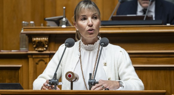 Diana Gutjahr, SVP-TG, spricht zur Grossen Kammer, an der Herbstsession der Eidgenoessischen Raete, am Donnerstag, 12. September 2024 im Nationalrat in Bern. (KEYSTONE/Alessandro della Valle)