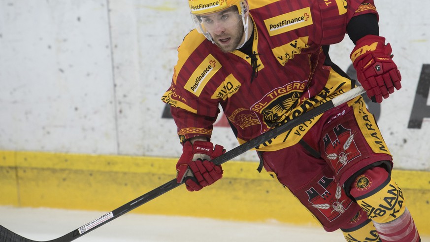 Tigers Topscorer Chris DiDomenico waehrend dem Eishockey National League A Spiel, zwischen den SCL Tigers und dem SC Bern, am Samstag, 18. Februar 2017, in der Ilfishalle in Langnau. (PPR/Marcel Bieri ...